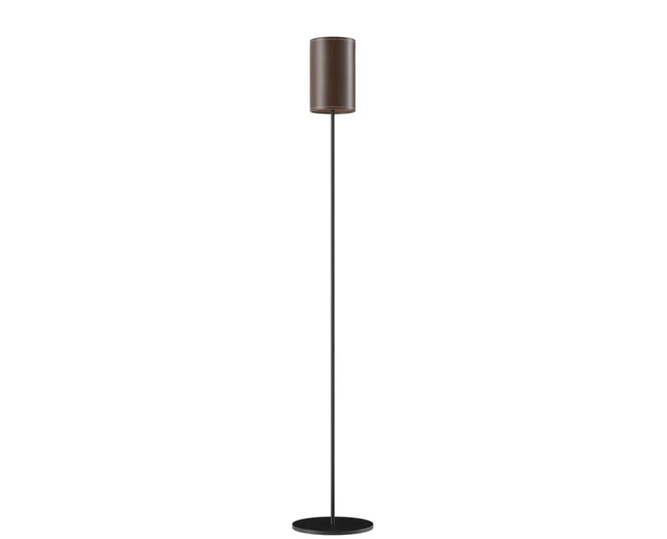 Cylinder Golvlampa Läder | 14 cm | Chocolate