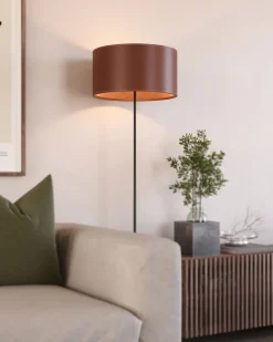 Cylinder Golvlampa Läder | 20 cm | Grass Green