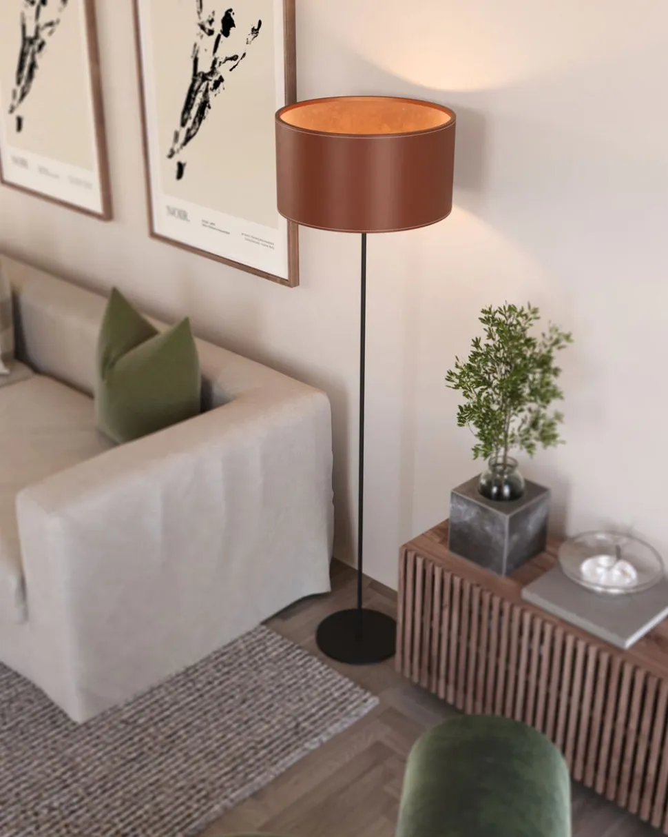 Cylinder Golvlampa Läder | 14 cm | Polo