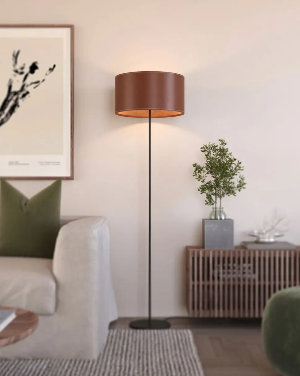 Cylinder Golvlampa Läder | 14 cm | Polo