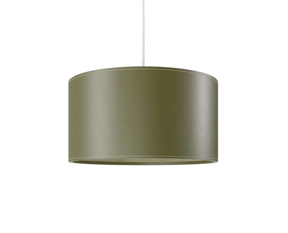 Cylinder Pendel Läder | 42 cm | Grass Green