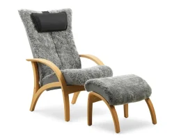 Delta Adventure Fåtölj med Pall, Standard | Scandinavian Grey / Oljad Ek