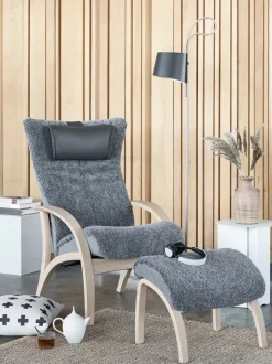 Delta Adventure Fåtölj med Pall, Standard | Scandinavian Grey / Vitoljad Ek