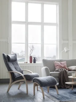 Delta Adventure Fåtölj med Pall, Standard | Scandinavian Grey / Vitoljad Ek