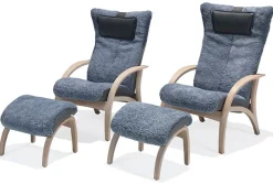 Delta Adventure Fåtölj med Pall, Standard | Scandinavian Grey / Vitoljad Ek