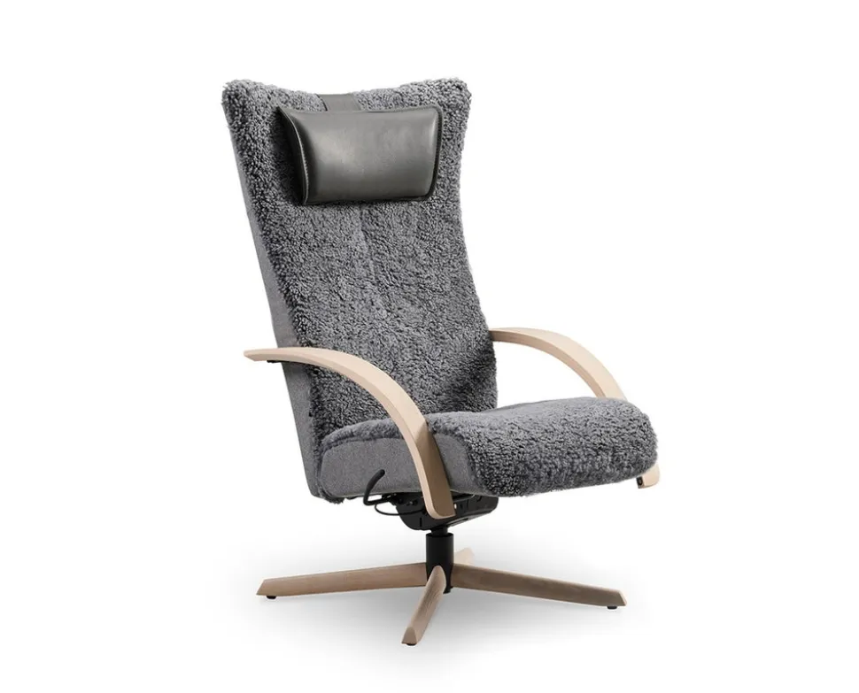 Delta Motion Wood Fåtölj | Large | Fårskinn