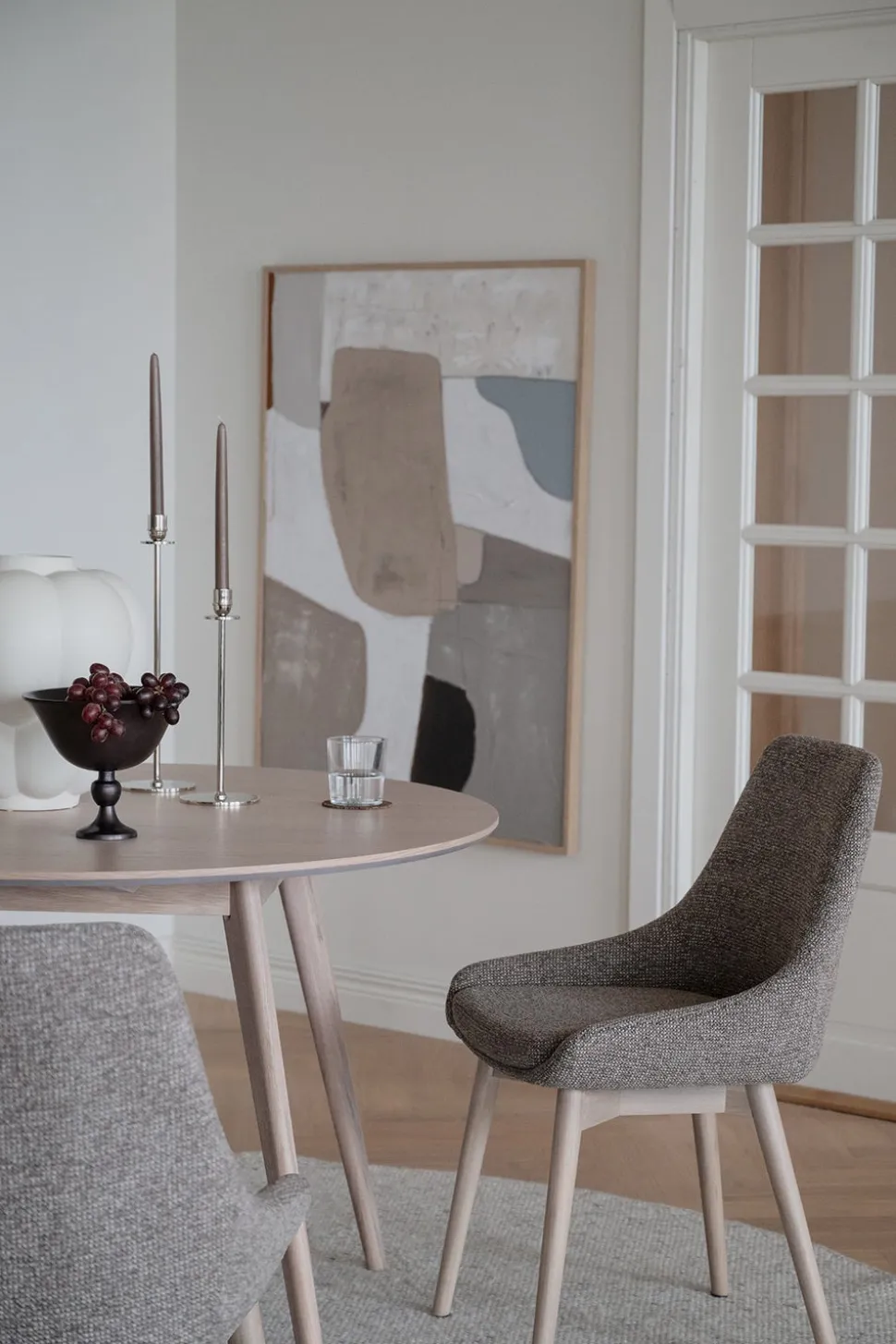Denley Stol | Mörkbeige/Vitpigmenterad Ek