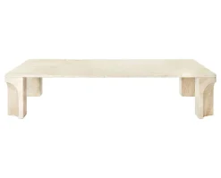 Doric Soffbord 140x80 | Neutral White Travertine