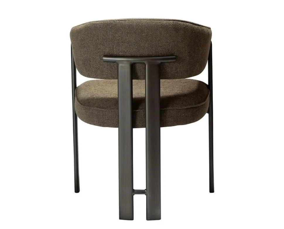Duct Karmstol | Dark Olive Bouclé/Antique Pewter