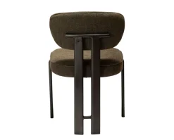 Duct Stol | Dark Olive Bouclé/Antique Pewter