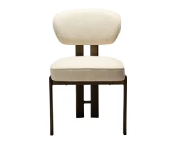 Duct Stol | Simply Beige Bouclé/Antique Brass