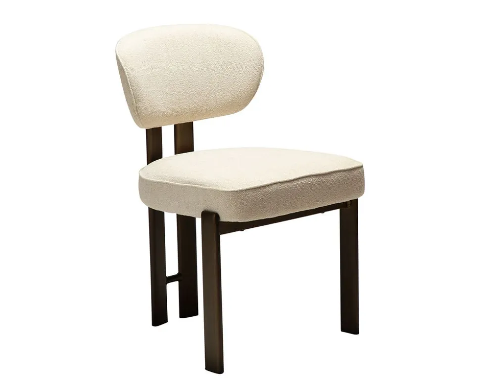 Duct Stol | Simply Beige Bouclé/Antique Brass