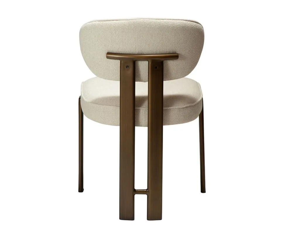Duct Stol | Simply Beige Bouclé/Antique Brass