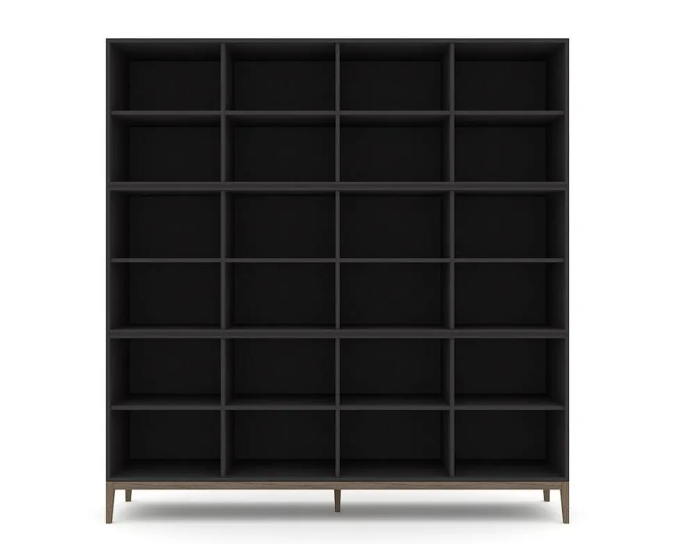 Edge 2.0 Bokhylla | Black/ Burned Walnut | 12 Hyllor
