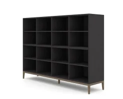 Edge 2.0 Bokhylla | Black/ Burned Walnut | 8 Hyllor