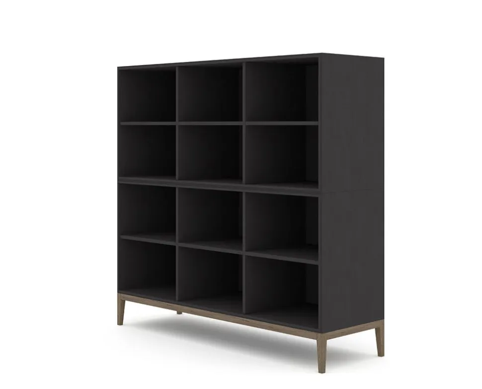 Edge 2.0 Bokhylla | Black/ Burned Walnut | 6 Hyllor