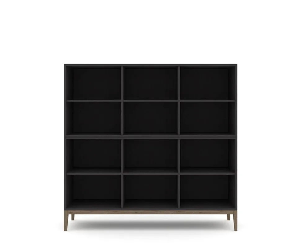Edge 2.0 Bokhylla | Black/ Burned Walnut | 6 Hyllor