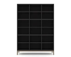 Edge 2.0 Bokhylla | Black/ Burned Walnut | 9 Hyllor