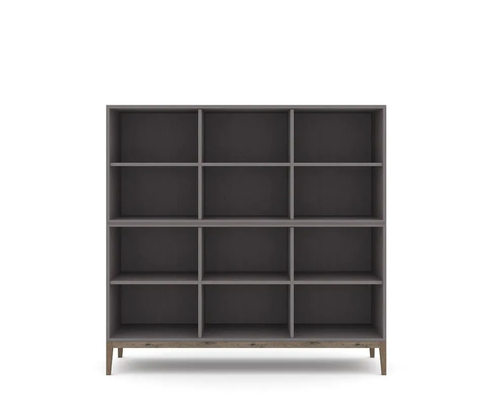 Edge 2.0 Bokhylla | Grey/ Burned Walnut | 6 Hyllor