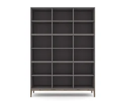 Edge 2.0 Bokhylla | Grey/ Burned Walnut | 9 Hyllor