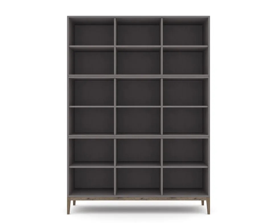 Edge 2.0 Bokhylla | Grey/ Burned Walnut | 9 Hyllor