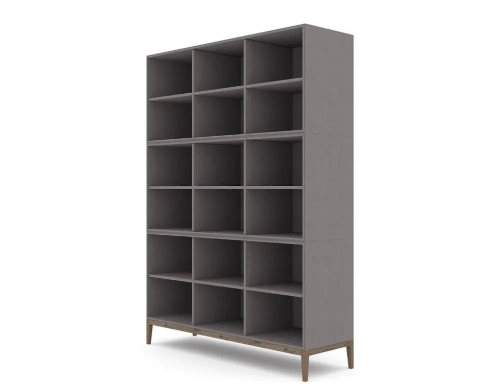 Edge 2.0 Bokhylla | Grey/ Burned Walnut | 9 Hyllor