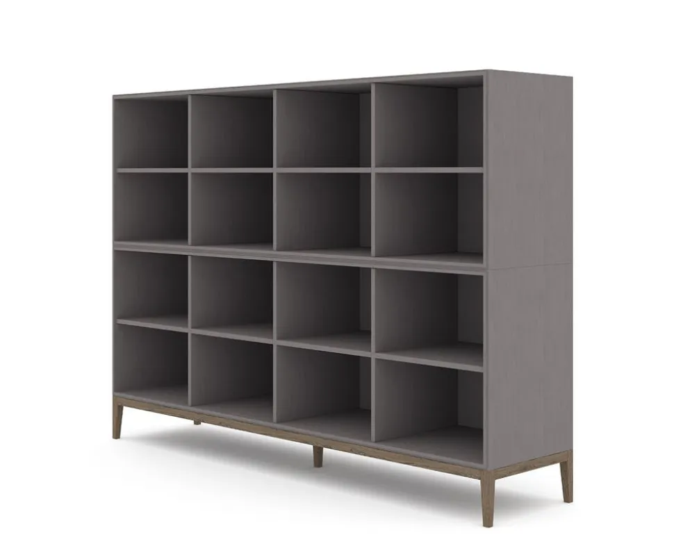 Edge 2.0 Bokhylla | Grey/ Burned Walnut | 8 Hyllor