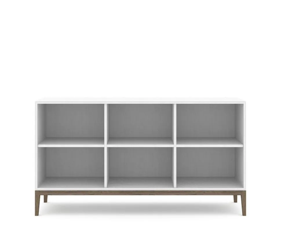 Edge 2.0 Bokhylla | White/ Burned Walnut | 3 Hyllor