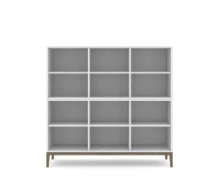Edge 2.0 Bokhylla | White/ Burned Walnut | 6 Hyllor