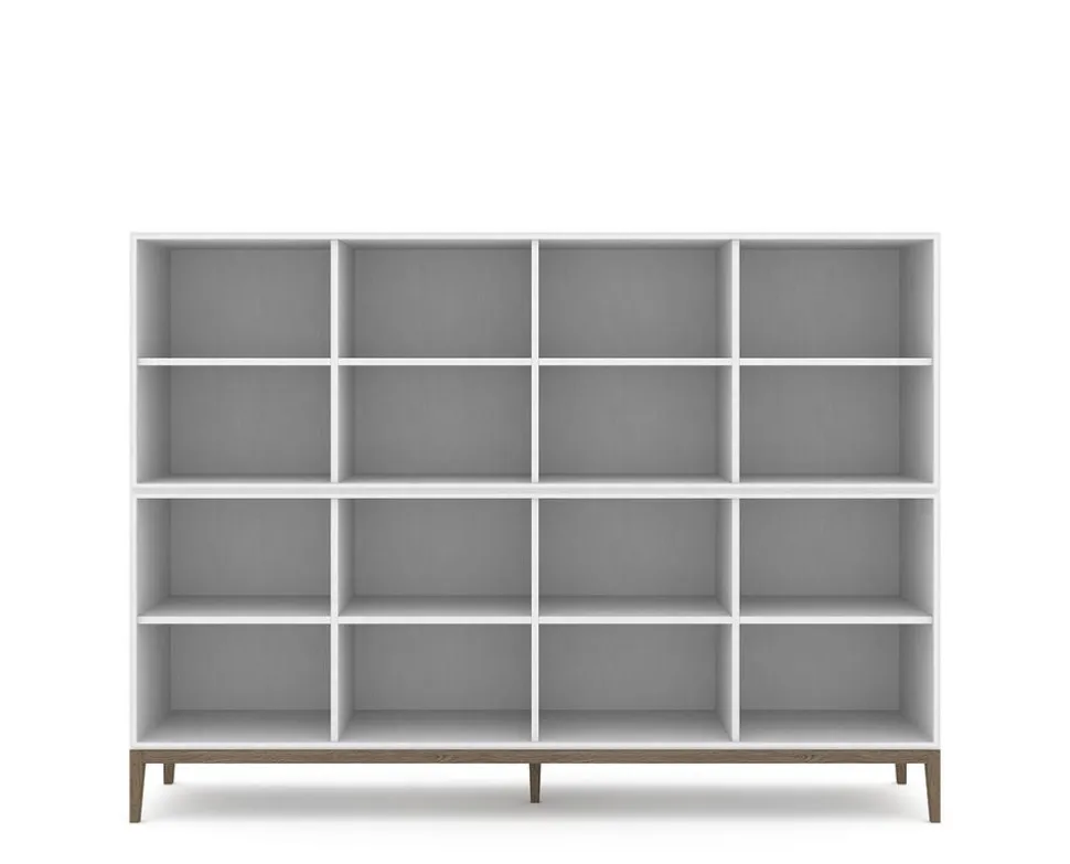 Edge 2.0 Bokhylla | White/ Burned Walnut | 8 Hyllor