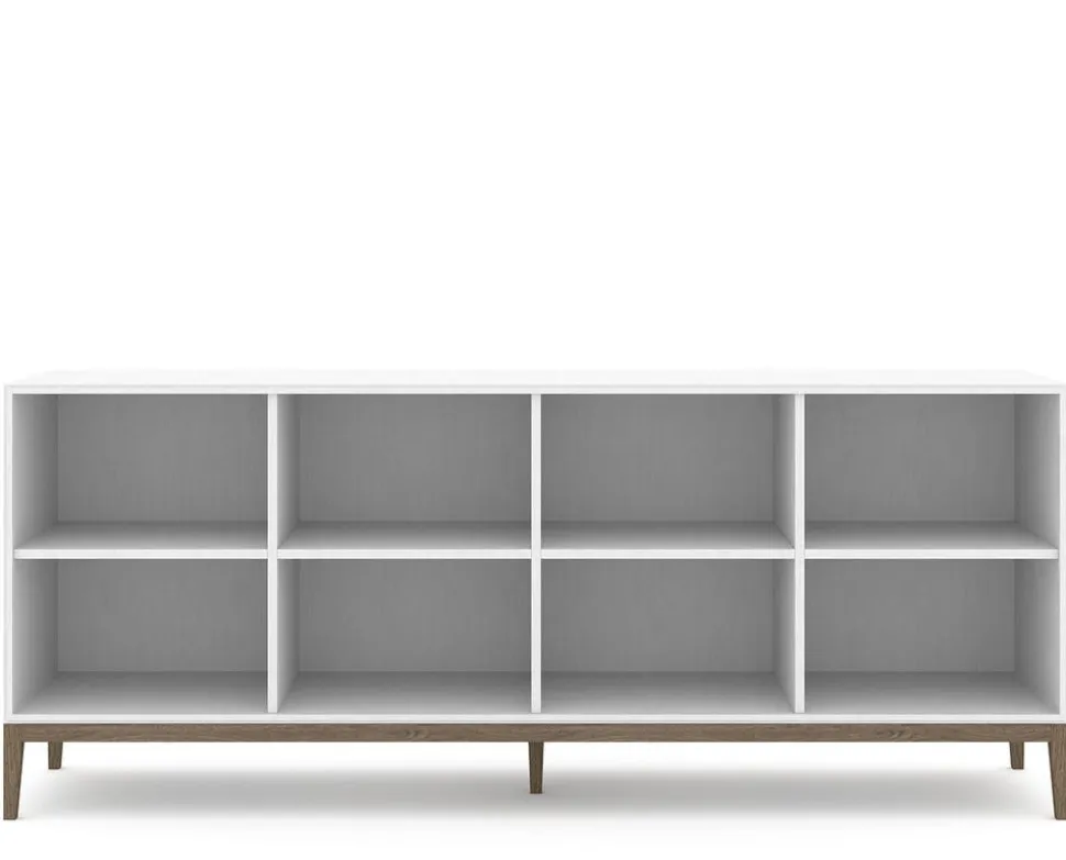 Edge 2.0 Bokhylla | White/ Burned Walnut | 4 Hyllor