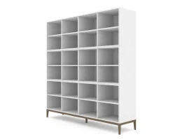 Edge 2.0 Bokhylla | White/ Burned Walnut | 12 Hyllor