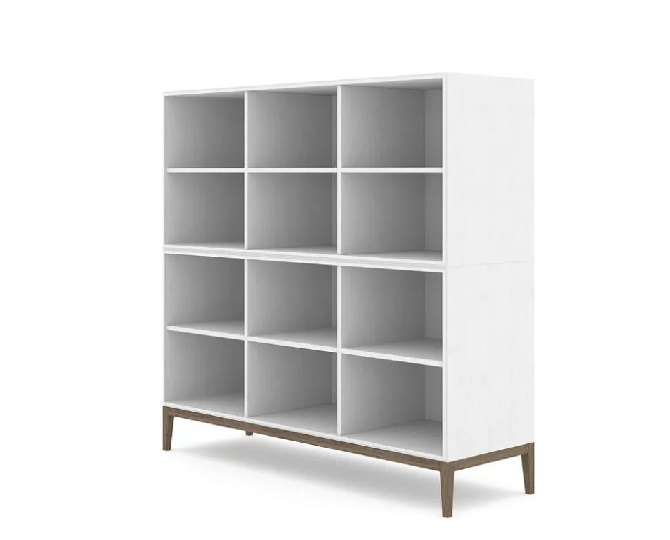 Edge 2.0 Bokhylla | White/ Burned Walnut | 6 Hyllor