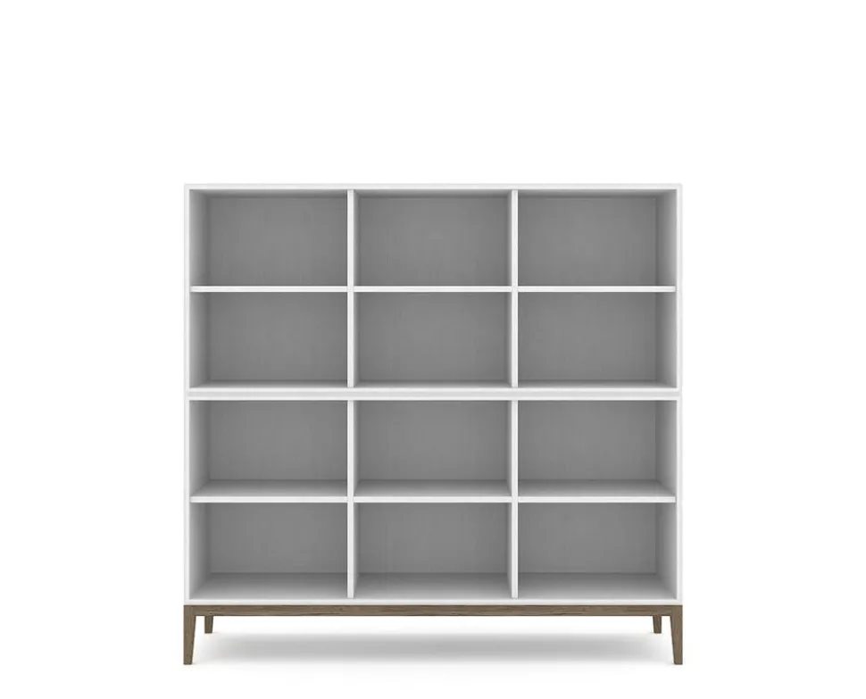 Edge 2.0 Bokhylla | White/ Burned Walnut | 6 Hyllor