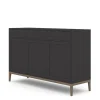 Edge 2.0 Skänk 3 Dörrar + 3 Lådor | Black/ Burned Walnut