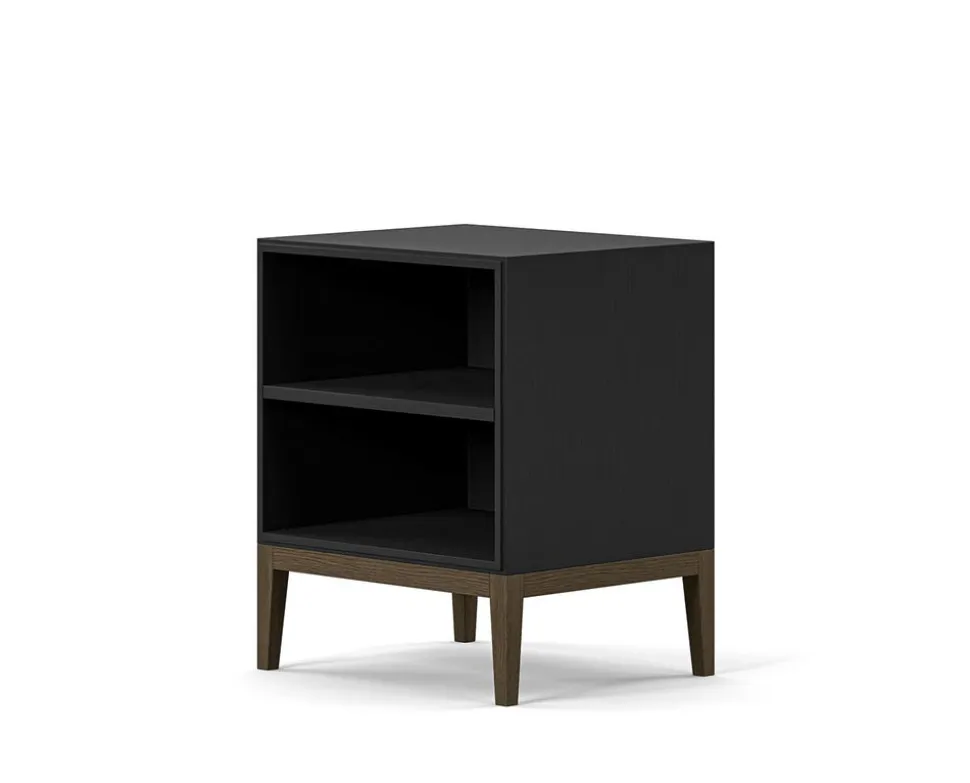 Edge 2.0 Sängbord | Black/Burned Walnut, Hylla
