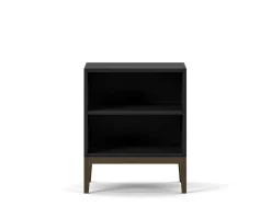 Edge 2.0 Sängbord | Black/Burned Walnut, Hylla
