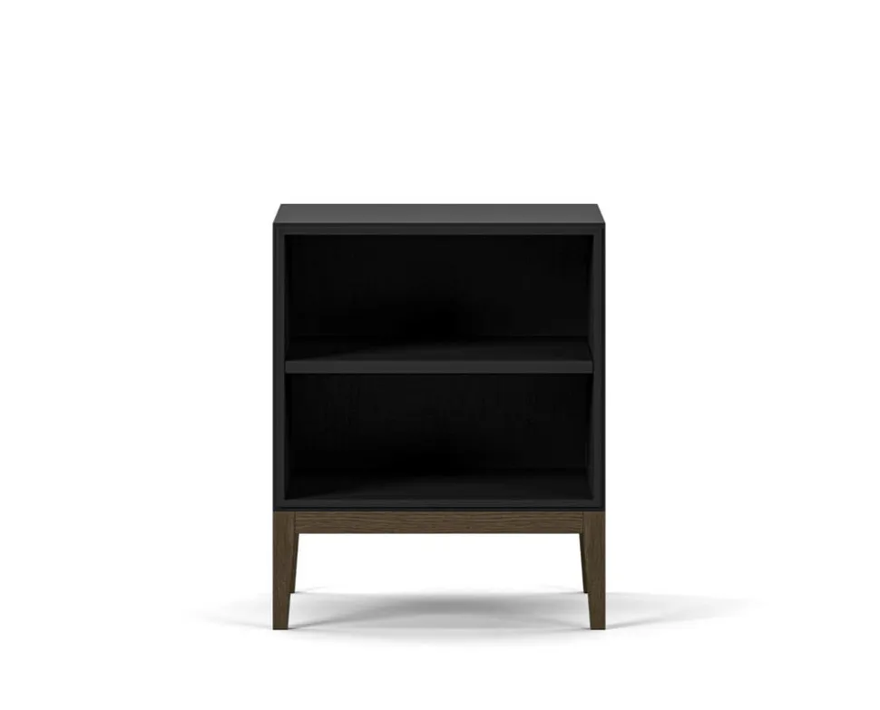 Edge 2.0 Sängbord | Black/Burned Walnut, Hylla