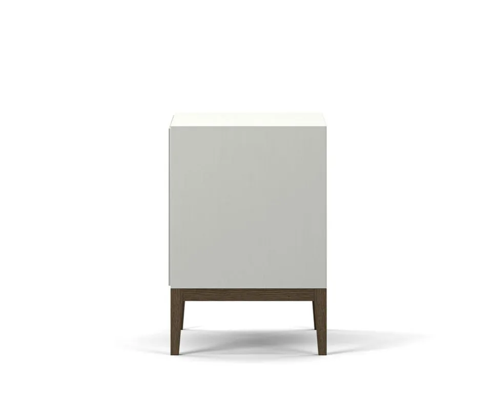 Edge 2.0 Sängbord | White/Burned Walnut, Hylla