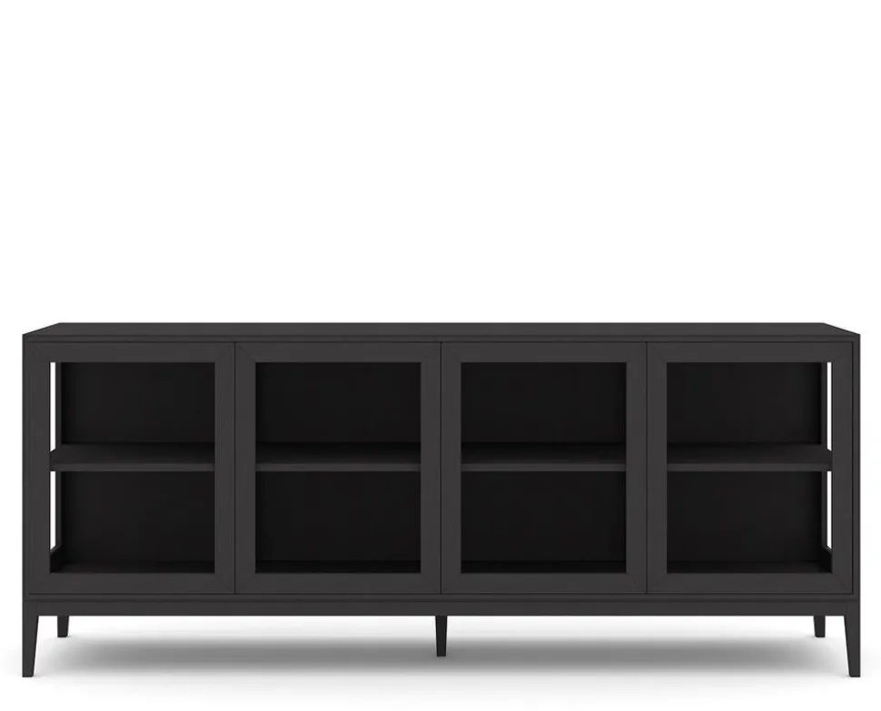 Edge 2.0 Vitrinskåp | 4 Dörrar, 1-Sektion, Black