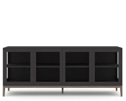 Edge 2.0 Vitrinskåp | 4 Dörrar, 1-Sektion, Black/ Burned Walnut