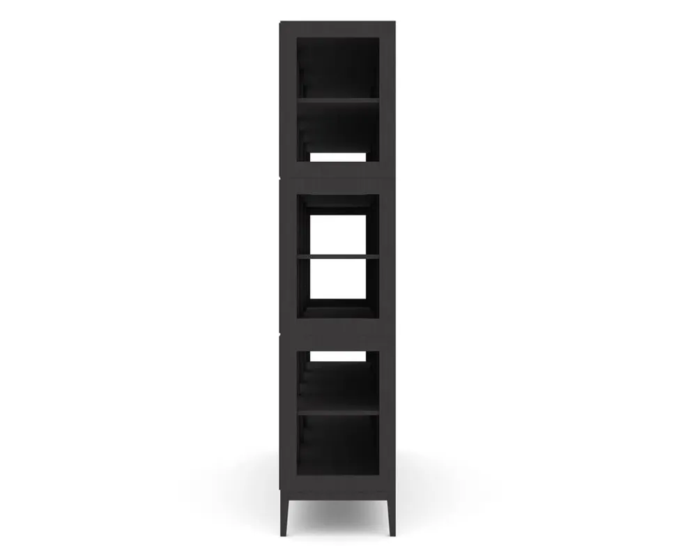 Edge 2.0 Vitrinskåp | 4 Dörrar, 3-Sektioner, Black