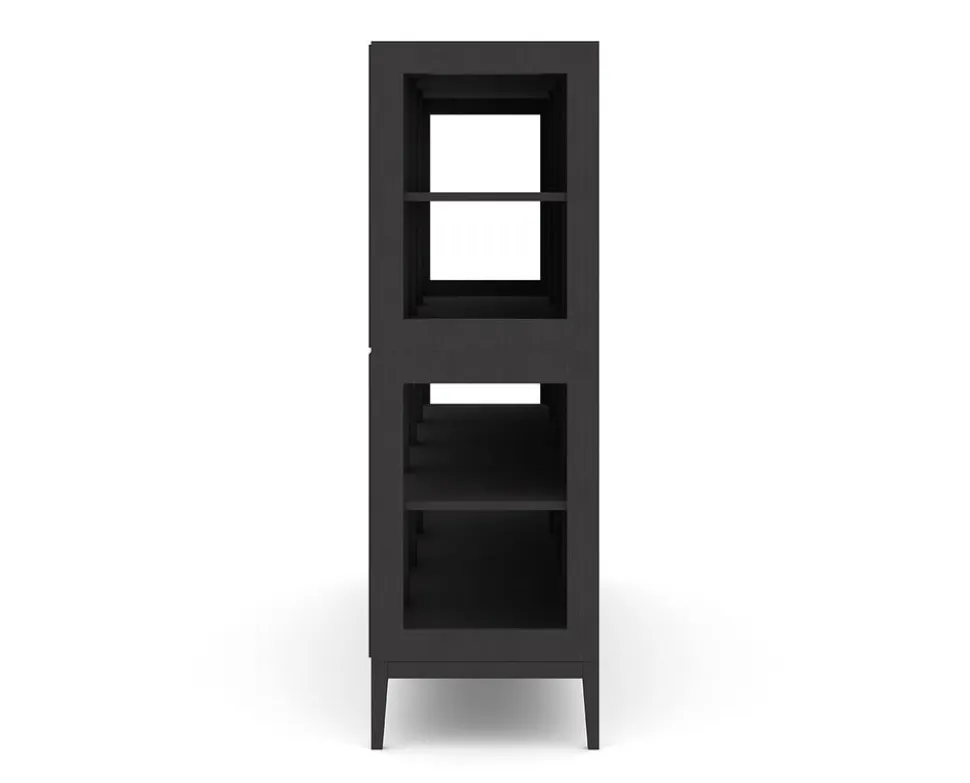 Edge 2.0 Vitrinskåp | 4 Dörrar, 2-Sektioner, Black