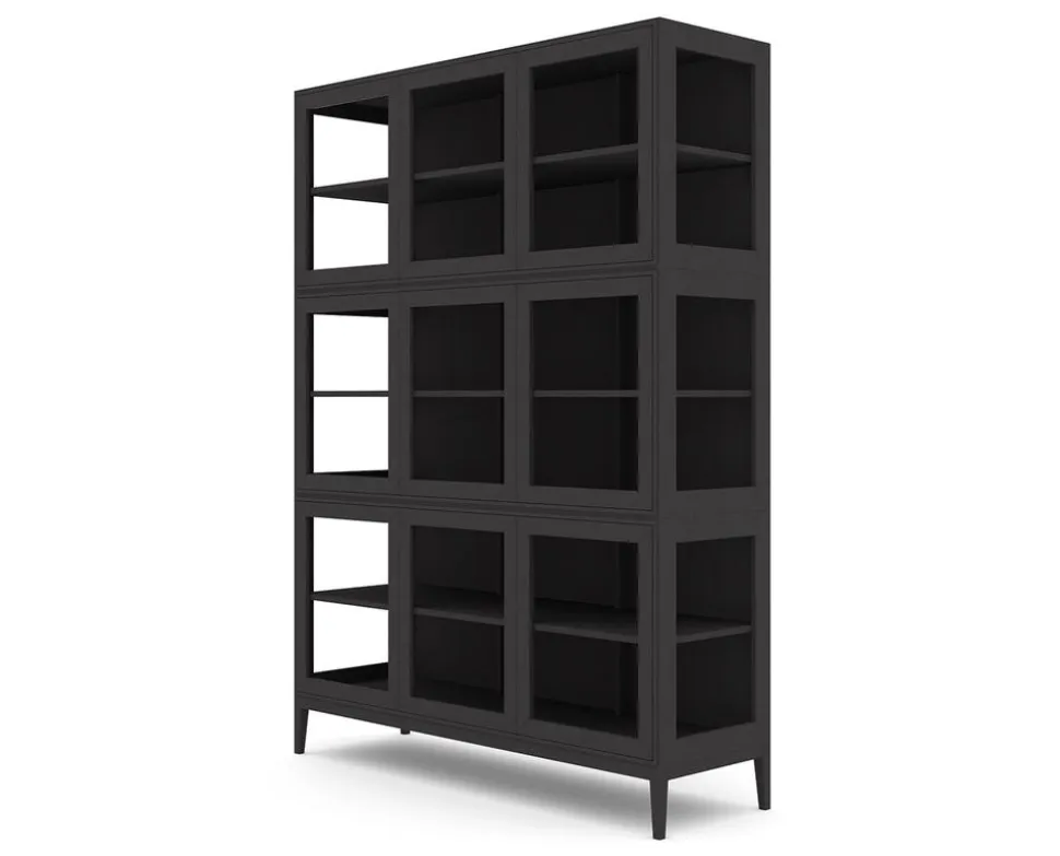 Edge 2.0 Vitrinskåp | 3 Dörrar, 3-Sektioner, Black