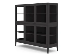 Edge 2.0 Vitrinskåp | 3 Dörrar, 2-Sektioner, Black