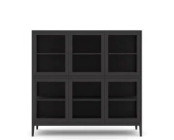 Edge 2.0 Vitrinskåp | 3 Dörrar, 2-Sektioner, Black