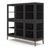 Edge 2.0 Vitrinskåp | 3 Dörrar, 2-Sektioner, Black/ Burned Walnut