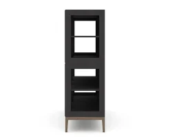 Edge 2.0 Vitrinskåp | 3 Dörrar, 2-Sektioner, Black/ Burned Walnut