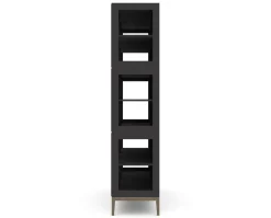 Edge 2.0 Vitrinskåp | 3 Dörrar, 3-Sektioner, Black/ Burned Walnut