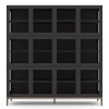 Edge 2.0 Vitrinskåp | 4 Dörrar, 3-Sektioner, Black/ Burned Walnut
